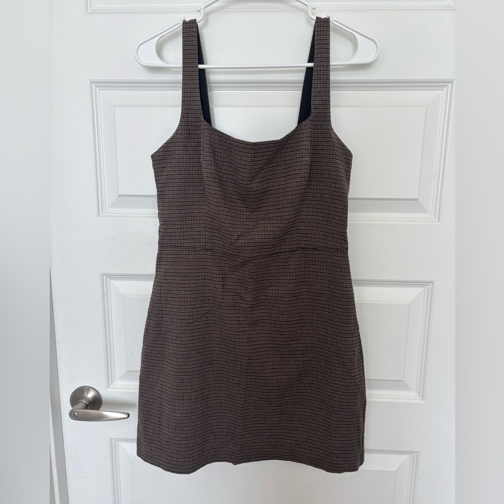 Abercrombie & Fitch Brown Checkered Mini Dress